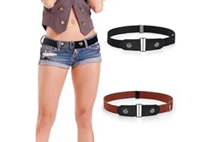 Clokelai Pack of 2 Elastic Belts, Invisible Belt for Women, Belt, Without Buckle, Unisex, No Buckle, Buckless Belt, Men's Adjustable Elastic for Jeans, Trousers, Dress