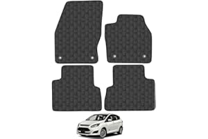CAR MAT CO Car Mats for Ford C-Max (2015-2021) Tailored Fit Rubber Floor Mat Set Accessory Black Custom Fitted 4 Pieces with Clips - Anti-Slip Backing, Heavy Duty & Waterproof
