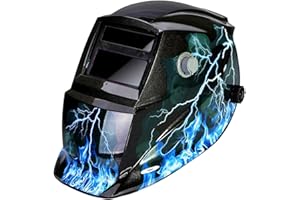 LESOLEIL Careta Soldar Automática - Máscara de Soldadura con Energía Solar 2 Lentes y 2 Sensores DIN9-13 Ajustable para ARC MIG/mag Soldar