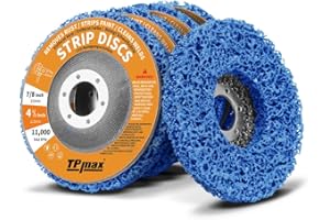 TPMAX 115mm x 22mm Stripping Discs for Rust and Paint Removal - Poly Abrasive Angle Grinder Wheels, 5-Pack (Blue)