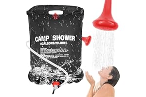 Traxenta 20 Litri doccia portatile, doccia da campeggio con Tubo Rimovibile e Soffione, doccia solare da campeggio Uso Esterno da Appendere per Escursionismo Trekking All'aperto Borsa da Bagno
