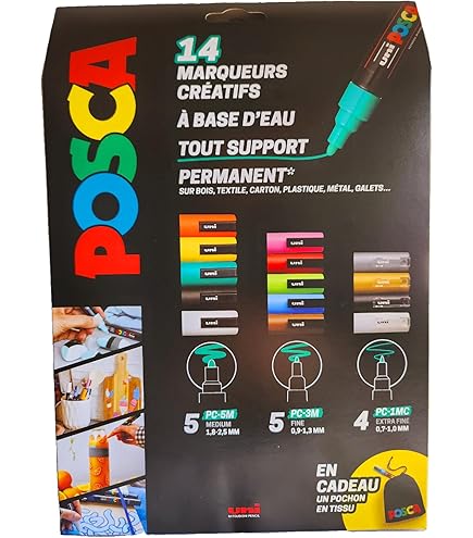 Pennarelli Posca PC-3M Pastello - Set 8 Penne Per Arte, Confetto Regalo