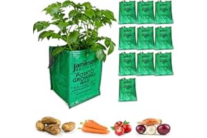 JBA Seed Potatoes 10 x Potato Planter Bags suitable for growing all Vegetables all year round 18"x12"x12" Has Drainage Holes and Carry Handles- By Jamieson Brothers