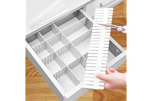 GIAK 16 Stück Schubladenteiler Schubladeneinteiler Schubladentrenner Verstellbar Schubladen Ordnungssystem Weiß Trennwände, verstellbar Für Schrank Unterwäsche Socken DIY Schreibtisch Organizer