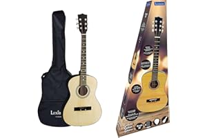 Lexibook, Akustikgitarre aus Holz, 36'' lang, inklusive Lernanleitung, 6 Nylonsaiten, inklusive Tragetasche, Holz/Schwarz, K2200