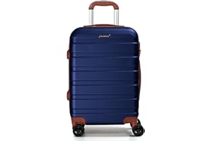CALDARIUS Cabin Suitcase Hard Shell |3 Digit Combination Lock | Trolley Cabin |Aluminium Alloy Telescopic Handle l 4 Dual Spinner Wheels l 20" Carry On Suitcase l Lightweight (Cabin 20'' Blue)