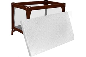 Brillars Travel Cot Bed Mattress 93 x 64 x 6 cm Breathable/Hypoallergenic Foam Removable Quilted Cover - UK Made