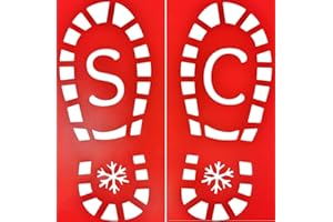 TALLON INTERNATIONAL Santa Claus Footprint Stencils - Father Christmas Boots Stencil - Feet