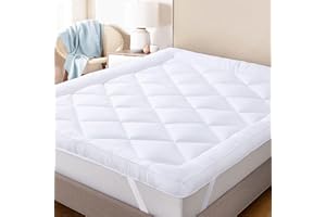 SM Decor Bed Mattress Topper (4 Inch/10 cm) Extra Deep Hotel Quality, Soft Supportive Breathable Comfortable Quilted Mattress Topper With Easy Fit Elasticated Straps (Double)