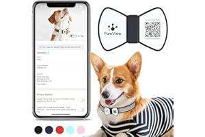 PawView QR Code Dog Tags UK with NFC - Personalized Pet ID Tag Waterproof Silicone Slide On Dog Collar Tag for Lost Pet Recovery - No GPS Needed, No Subscription or Free App, Bow Tie Black