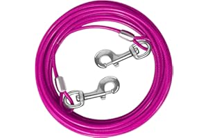 HaiYUAN Hundekabel, 3,5 m, 5,1 m, 6,1 m, 25,3 m, Hundeleine für Hof, Stahldraht, Hundekabel mit langlebigen, hochwertigen Clips, Blaue Hundeketten für den Außenbereich