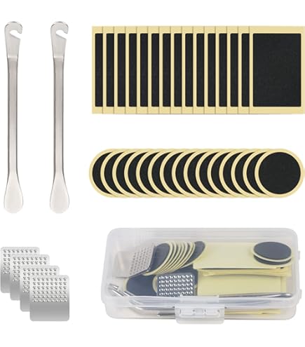 Zacro 34 Pezzi Kit Riparazione Per Bici,con 24 Toppe Vulcanizzanti
