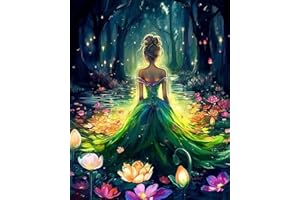 TISHIRON Paint by Numbers Lotus Girl Paint by Number for Adults DIY Easy Paint by Numbers for Beginner Kids Acrylic Painting by Numbers Great for Wall Home Decor 16x20 Inch