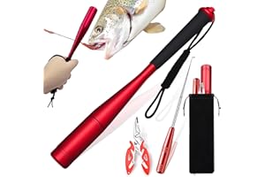 YUJUVI Accessoire Peche kit 3 Pcs Batte de Pêche en Aluminium Pince Peche Dégorgeoir Tueur de Poissons Outil de Pêche Materiel de Peche