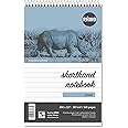 Rhino Shorthand Notebook, 160 Page / 8mm Lined Notepad, 1 Pack, Reporters Spiral Notebook, Wirebound Writing Pad