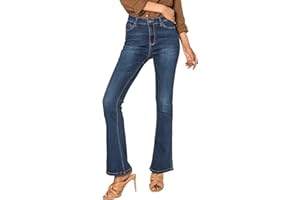 Nina Carter P079 Jeans da donna Flared Bootcut zip look usato jeans svasati