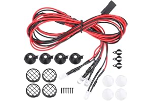 VGEBY RC Crawler Car Led lights, RC LED Light Universal LED Light with Lampshade Compatible with TRXAAXS/TRX4/SCX10/D90 1/10 RC Crawler Car(Round) Model Toys Car Model Accessories