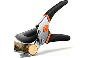 VOTREK Bypass Garden Secateurs, 8.5" Professional Pruning Shears, Heavy Duty Hand Pruners Gardening Scissor for Fresh Branch Plant Flower Bonsai, 【SK5 Steel Blade】【Ergonomic Handle】【Built-in Spring】