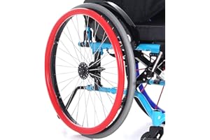FANGXMF Non-Slip 24 Inch Wheelchair Grip Covers Non-Slip / Wear Resistant Big Wheel Silicone Protective Cover / Pack of 2 Red