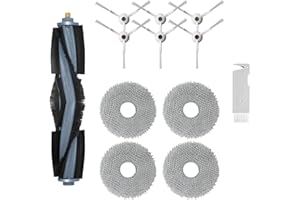 Fixbetter Zestaw akcesoriów do Deebot T20 Omni/X1 Omni/X1 Turbo/T10 Omni/T10 Turbo Robot Odkurzacz części, 1 szczotka główna, 4 podkładki do mopa, 6 szczotka boczna, 1 szczotka do czyszczenia