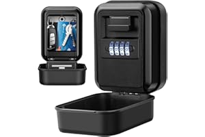 BTNEEU Boite a Clefs Securisee Exterieur [Rétroéclairée] Grande Boite à Clé Murale Boite à Clef a Code 4 Chiffres Résistant aux Intempéries Cofre Fort a Cle Robuste pour Maison Garage Bureau (Noir)