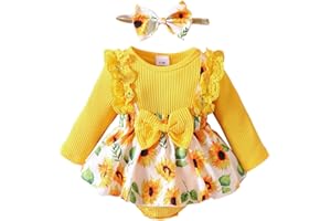 ESSECMBS Pagliaccetto Manica Lunga Neonata Tutina Invernale Bimba con Bowknot Body Elegante Neonata con Maniche Volant in Pizzo Rosa + Fascia per Neonata