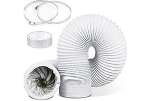 ERZEKRIM Abluftschlauch Ø150mm Alu Flexrohr Länge 3M PVC Alurohr Lüftungsschlauch Schlauch mit 2 Schlauchschelle Edelstahl für Klimaanlagen, Rohrventilator, Wäschetrockner (150mm)