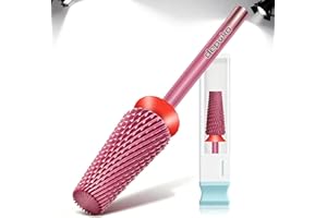 Depvko 5 in 1 Punte Fresa Unghie, 3/32" punte per unghie in carburo tungsteno per trapano per unghie, punta fresa rimozione gel professionale per manicure pedicure (Classic 5 in 1-Rossa, Fine-F)