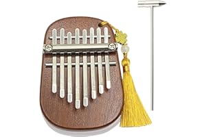Ohromcoli Kalimba - 8 Keys Daumenklavier, Tragbares Finger Piano Professionelles Musikinstrument Marimbaphone mit Lernwerkzeuge, Mini Kalimba für Kinder, Erwachsene und Musikliebhaber(Braun)