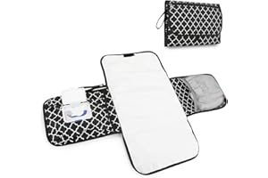 XIANTIAN Portable Nappy Changing Mat,Foldable Travel Changing Mats with Storage Pockets for Toddlers Infants & Newborns Home Outside (Black)