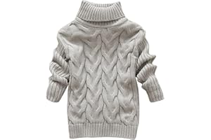 ALLBESTOP Enfant en Bas Âge Garçons Filles Pull d'hiver pour Enfants Couleur Unie Col Roulé Haut Tricoté Chemise Extensible pour Vêtements De Bébé Vestes Fille Mode Grande Taille