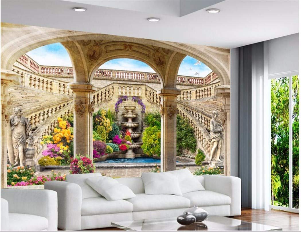 Carta Da Parati Foto Personalizzata 3d Carta Da Parati Colonna Romana Europea Pensili Giardini Soggiorno Pittura Murales 3d Carta Da Parati