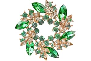 Mecool Spilla Bauhinia per Donna Spilla Fiore Elegante Spilla in Cristallo simulato-Verde