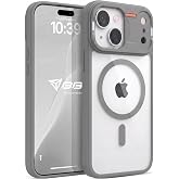 Babilden iPhone 15 İ&ccedil;in Mat Şeffaf MSafe Destekli Premium Koruyucu Kılıf Darbe Emici Silikon Kenarlı Kamera Korumalı Gri