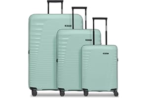 Farmhood Eco Edition nachhaltiges Hartschalen Koffer-Set 3-teilig | Trolleys mit Dehnfalte erweiterbar um 6 cm| Robustes und leichtes Material, 4 Doppelrollen & TSA-Schloss | Damen & Herren