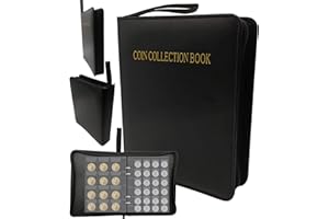HNBTX Album para Monedas,Album+Monedas+2+Euros,Album Monedas Coleccion,Album para Monedas 2 Euros(10 * 3 cm= 240 Compartimentos + 10 * 4 cm =120compartimentos)