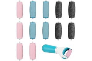 SEEFEY 12 Pièces Recharge Rapeuse pour Scholl,3 Types de Rugosité,Rouleaux de Remplacement Compatible avec Scholl Velvet Smooth,pour Pedicure Pied Electrique,Rape Pieds