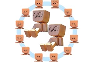 ‎AIDODIA AIDODIA Wackelnder Holzman- Holzfigur WackelfüßE, Holz Wackelfigur - Holzfigur Auto, WackelmäNnchen Holz Mit 12 Magnetischen GesichtsausdrüCken, Holzfigurs Beweglich -Wackel-Auto-Ornament (2 PCS)