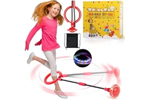 chimoo - Palla rimbalzante e lampeggiante, pieghevole, con ruota luminosa e cerchio per la caviglia, viola, lampeggiante, per bambini dai 6 ai 10 anni