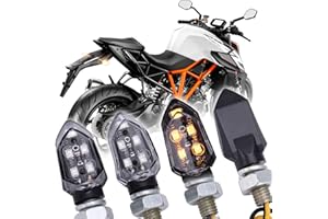 JMTBNO 4pz Frecce Moto Indicatori di Direzione Omologate 12V Universale LED Mini Freccia Anteriori Posteriore Lampadina Impermeabile Luce Ambra Compatibile con M8 Moto Scooter Quad Cruiser Off Road