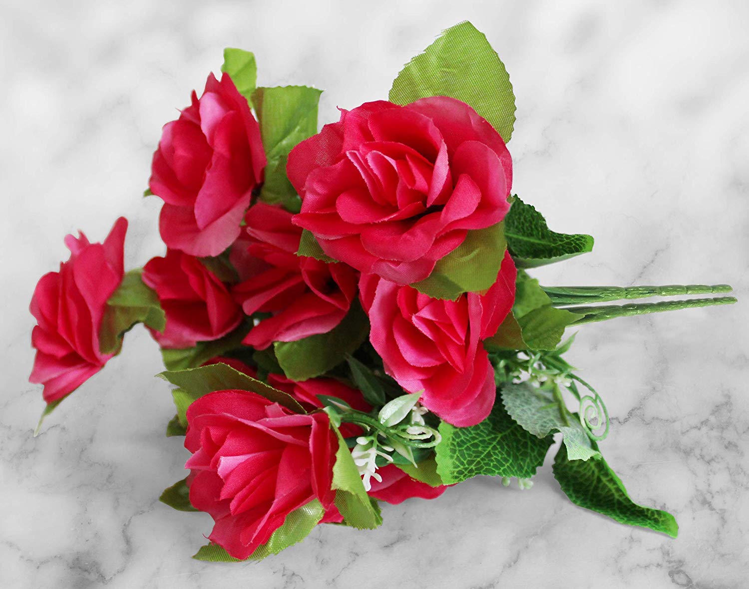 Tied Ribbons Tulips Artificial Flower Bunch For Home Office