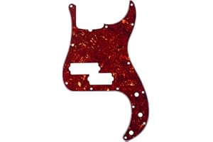 Musiclily Pro 5-Saiter 13 Löcher P Bass Pickguard PB-style Schlagbrett für Fender American Precision Bass,4 lagig Vintage Tortoise