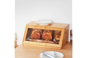 YOUDENOVA Eco - Contenitore per Pane in Bambù, 39 x 25 x 18 cm, Naturale