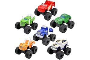 simyron Blaze et The Monster Machines Jouets Véhicules de Camion Jouets Cadeaux Lot de 6 Jouets de véhicule pour Enfants Blaze Jeu de véhicules pour Anniversaire 6 pièces