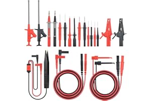 Przewody Pomiarowe Testowych Cyfrowy Multimetr Sonda 21 Sztuk MESTEK Zestaw Przewodów Zaciski Krokodylkowe i Tłok Mini Haczyki Sondy Kabel Testowy Do Multimetru Woltomierz Miernik Cęgowy Elektryk