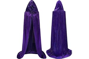 Winwild Capa Morada con Capucha, 190 cm Capa de Terciopelo Capa de Halloween Disfraz de Vampiro Adulto para Disfraz de Carnaval Cosplay (XXL, Morado)