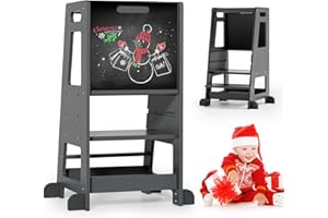 Hlieeosfcn Torre Montessoriana,Torre di Apprendimento per Bambini,Torre di apprendimento in legno naturale,Tour di apprendimento per bambini,Torre regolabile in altezza per Cucina, Bagno, Pranzo