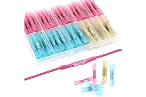 CARPLUSSTUDIO 115 connecteurs de câble thermorétractables étanches - 3 types de manchons soudure bout à bout pour installations électriques auto et maison