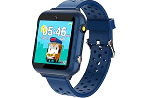 Jwatch Kids Smart Watch Phone Sos with 10 Stories 24 Puzzle Games Pedometer Watches Toys for 6-12 Boys Girls Gift for Birthday Christmas （Blue）