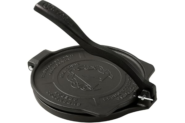 VICTORIA Tortillapress för mexikanska tortillor gjutjärn HD förkryddad 20 cm, professionell colombiansk pataconera för att göra tacos, aprepas, quesadillas, empanadas, patacones, roti Maker
